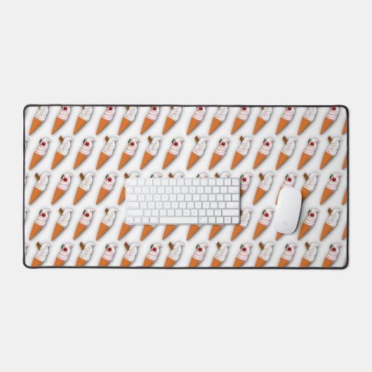 Erdbeere oder Vanilla? Weiß Schreibtischunterlage (Tastatur & Maus)