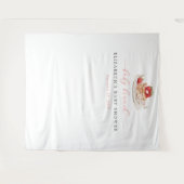 Erdbeere Pancake Brunch Babydusche Hintergrund Wandteppich (Vorderseite (Horizontal))