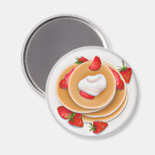 Erdbeere Pancakes mit Sirup Food Magnet (Vorderseite/Rückseite)