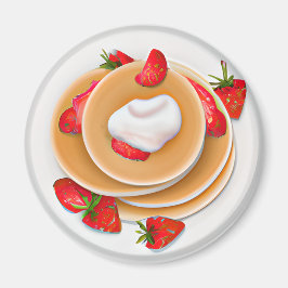 Erdbeere Pancakes mit Sirup Food Magnet