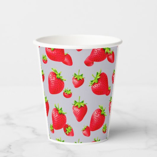 Erdbeere Pappbecher (Vorderseite)