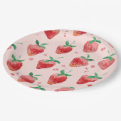 Erdbeere Pappteller (Schrägansicht)