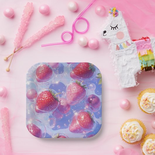 Erdbeere Pappteller (Party)