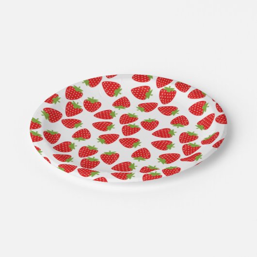 Erdbeere Pappteller (Schrägansicht)