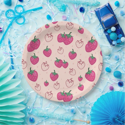 Erdbeere Pappteller (Party)