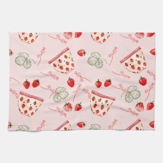 Erdbeere-Party Geschirrtuch (Horizontal)