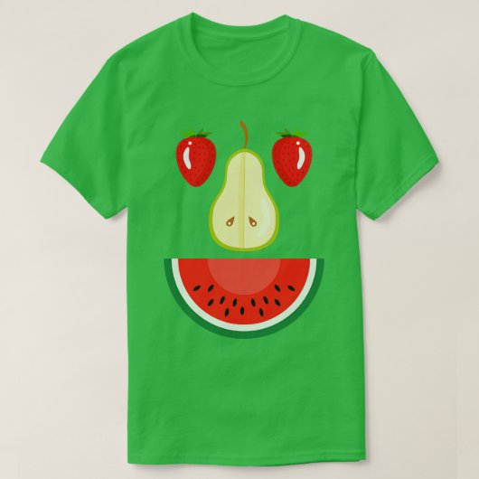 Erdbeere Pear Water Melon Face Frucht T-Shirt (Design vorne)