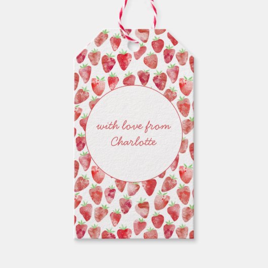 Erdbeere Personalisiert Geschenkanhänger (Vorderseite)