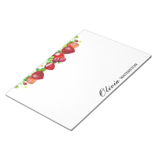 Erdbeere Personalisiert Notizblock (angewinkelt)