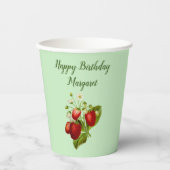 Erdbeere Personalisiert Paper Cups Party Waren Pappbecher (Vorderseite)