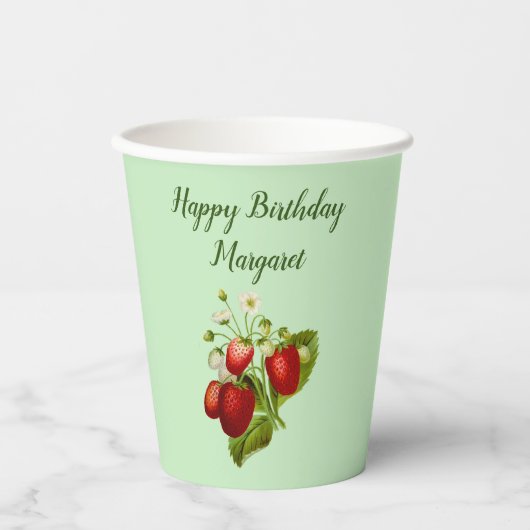Erdbeere Personalisiert Paper Cups Party Waren Pappbecher (Vorderseite)