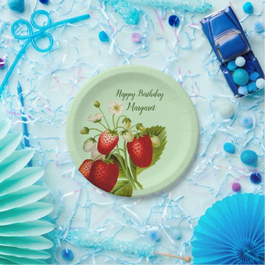 Erdbeere Personalisiert Paper Tellers Party Waren Pappteller (Party)