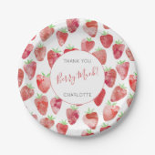 Erdbeere Personalisiert Pappteller (Vorderseite)