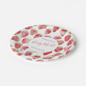 Erdbeere Personalisiert Pappteller (Schrägansicht)