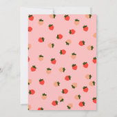Erdbeere personalisiertes Foto zum ersten Geburtst Einladung (Rückseite)