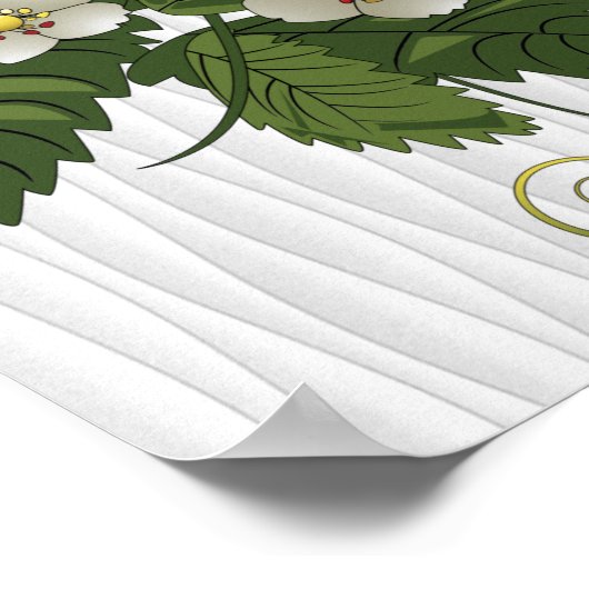 Erdbeere-Pflanze-Poster Poster (Ecke)