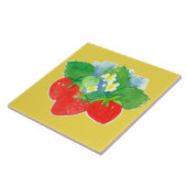 Erdbeere Pflanze Weiße Blume Gelb Fliese (Seite)