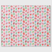 Erdbeere Pink Berry Sweet Muster Geschenkpapier (Flach)