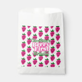 Erdbeere Pink Erste Geburtstagsfeier  Geschenktütchen (Vorderseite)