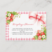 Erdbeere Pink Gingham Display Dusche Karte (Vorderseite)