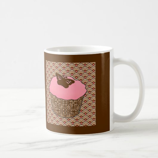 Erdbeere Pink Mattiert Cupcake Kaffeetasse (Rechts)