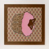 Erdbeere Pink Mattiert Cupcake Puzzle (Horizontal)