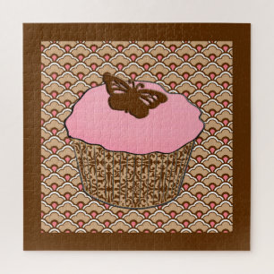 Erdbeere Pink Mattiert Cupcake Puzzle