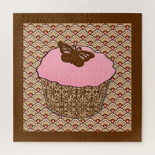 Erdbeere Pink Mattiert Cupcake Puzzle (Vertikal)