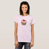 Erdbeere Pink Mattiert Cupcake T-Shirt (Vorne ganz)