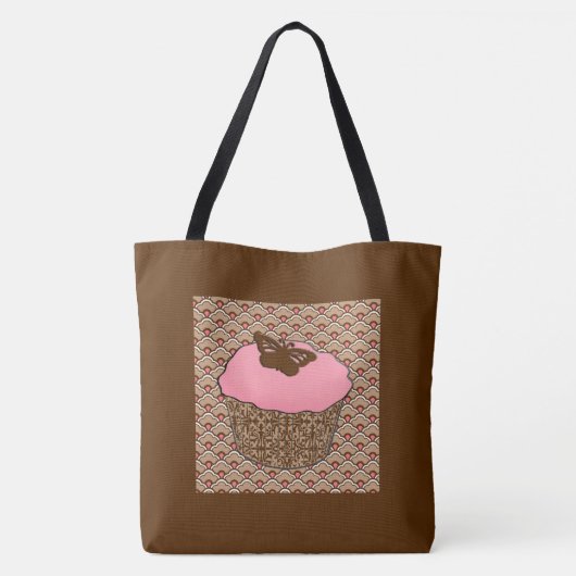Erdbeere Pink Mattiert Cupcake Tasche (Rückseite)