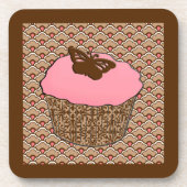 Erdbeere Pink Mattiert Cupcake Untersetzer (Vorderseite)