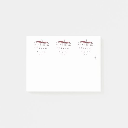 Erdbeere Post-it Klebezettel (Vorderseite)