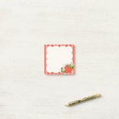 Erdbeere Post-it Klebezettel (Auf Schreibtisch)