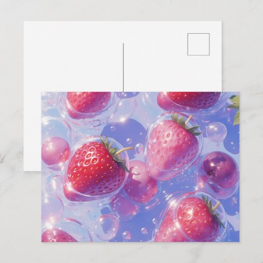 Erdbeere Postkarte (Vorne/Hinten)
