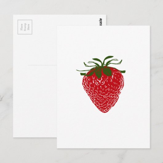 Erdbeere: Postkarte (Vorne/Hinten)