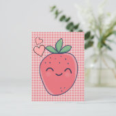 Erdbeere Postkarte (Stehend Vorderseite)