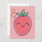 Erdbeere Postkarte (Vorne/Hinten)