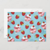 Erdbeere Postkarte (Vorne/Hinten)