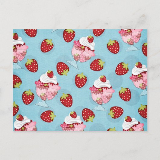 Erdbeere Postkarte (Vorderseite)