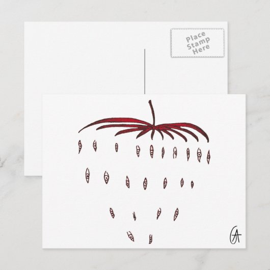 Erdbeere Postkarte (Vorne/Hinten)