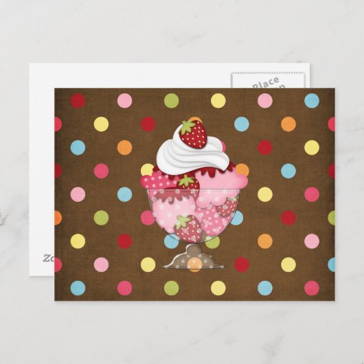 Erdbeere Postkarte (Vorne/Hinten)