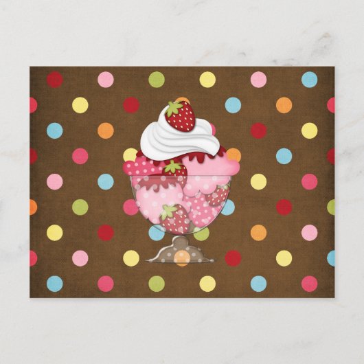 Erdbeere Postkarte (Vorderseite)