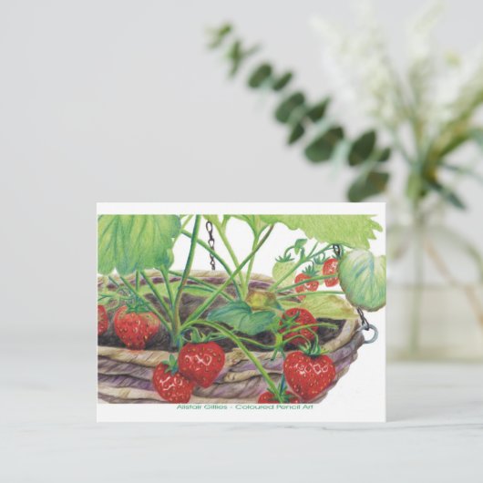 Erdbeere Postkarte (Stehend Vorderseite)