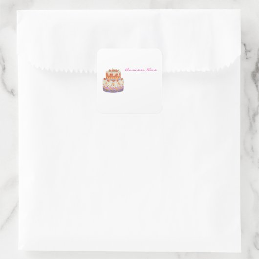 Erdbeere Quadratischer Aufkleber (Tasche)