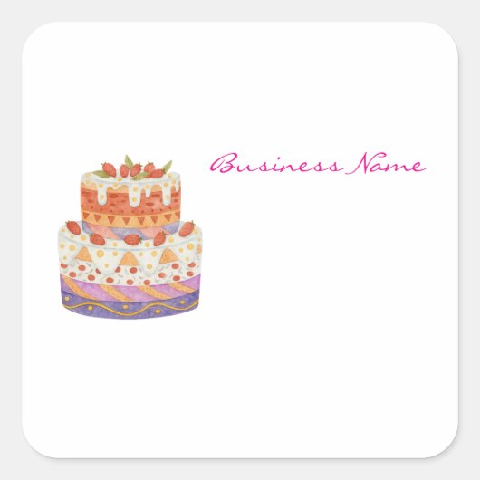 Erdbeere Quadratischer Aufkleber (Vorderseite)