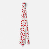 Erdbeere Red White Fruit Food Muster Krawatte (Vorderseite)