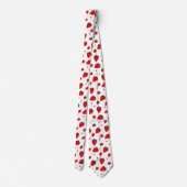 Erdbeere Red White Fruit Food Muster Krawatte (Rückseite)