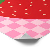 Erdbeere Retro Obst Rosa und Rot Poster (Ecke)