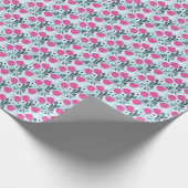 Erdbeere: Rosa Berry Nahtlos. Geschenkpapier (Ecke)