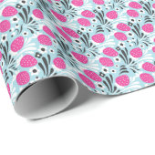 Erdbeere: Rosa Berry Nahtlos. Geschenkpapier (Rolleneckpunkt)